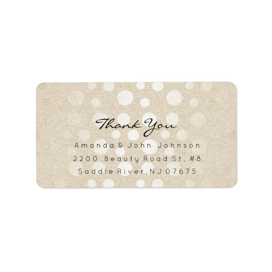 シャイニーパステルドットアイボリーパールKraftありがとう ラベル (正面)