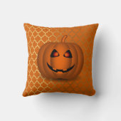 シャイニーパンプキンオレンジ&金ゴールドスクエア装飾用クッション クッション (裏面)