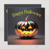 シャイニーパンプキンハロウィーン招待状 招待状 (正面/裏面)
