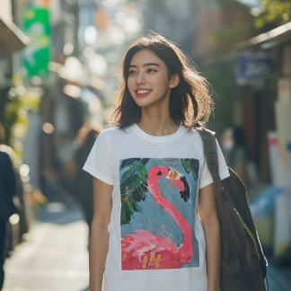 シャイニーピンクフラミンゴおもしろい! Tシャツ