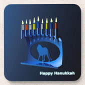 シャイニーブルーチャヌカー(ユダヤ教)メノラー コースター (正面)