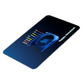 シャイニーブルーチャヌカー(ユダヤ教)メノラー マグネット (左側)