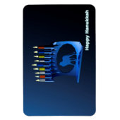 シャイニーブルーチャヌカー(ユダヤ教)メノラー マグネット (縦)