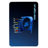 シャイニーブルーチャヌカー（ユダヤ教）メノラー マグネット (縦)