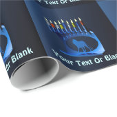 シャイニーブルーチャヌカー(ユダヤ教)メノラー ラッピングペーパー (ロールコーナー)