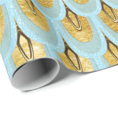シャイニーブルーティール(緑がかった色)グリッターマーメイドフィッシュはかりで測 ラッピングペーパー (ロールコーナー)