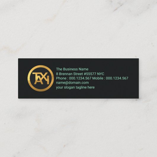 シャイニーブルーメタル看板タクシードライバー スキニー名刺 (裏面)