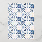 シャイニーレモン&タイル地中海のブライダルシャワー 箔招待状 (裏面)