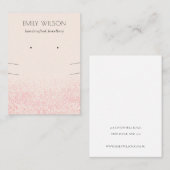 シャイニー赤面ピンクグリッターテクスチャイヤリングネックレス 名刺 (正面/裏面)