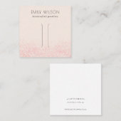 シャイニー赤面ピンクグリッターテクスチャヘアクリップディスプレイ スクエア名刺 (正面/裏面)