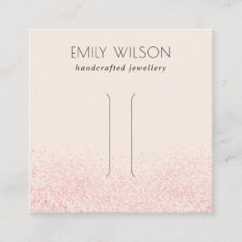 シャイニー赤面ピンクグリッターテクスチャヘアクリップディスプレイ スクエア名刺