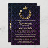 シャイニー金ゴールドクラウンキンセアニェラ招待状 招待状 (正面/裏面)