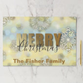 シャイニー金ゴールドスノーフレーク紙ランチョンマット ペーパーパッド (インサイチュ)