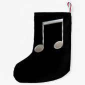 シャイニー銀色の音楽表記が全音符で輝く スモールクリスマスストッキング (裏面)