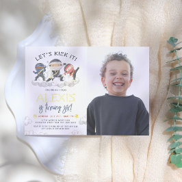 シャイニーLet's Kick It忍者空手フォト誕生日 箔招待状