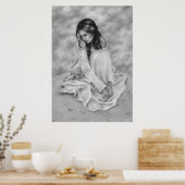 シャイフラワーガールポスター ポスター (キッチン)