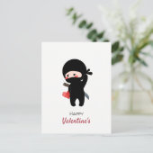 シャイブラッシング忍者ホールディングオリガミ紙ハート シーズンポストカード (スタンド正面)