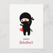 シャイブラッシング忍者ホールディングオリガミ紙ハート シーズンポストカード (正面)