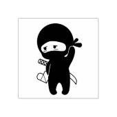 シャイブラッシング忍者ホールディングオリガミ紙ハート ラバースタンプ (インプリント)