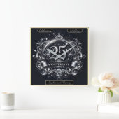 シャイミングシルバー:25周年記念 スクエア壁時計 (ホーム)