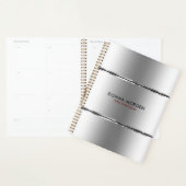 シャイモダンーシルバーとブラックのストライプ プランナー手帳 (ディスプレー)