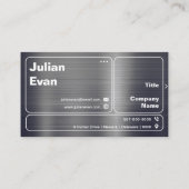 シャイモダンーメタルはっきりしたタイポグラフィ 名刺 (裏面)