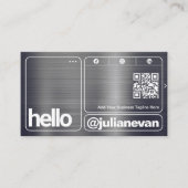 シャイモダンーメタルはっきりしたタイポグラフィ 名刺 (正面)