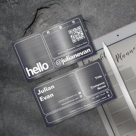 シャイモダンーメタルはっきりしたタイポグラフィ 名刺