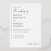 シャイモダン&ミニマルのロマンチック結婚写真 箔招待状 (裏面)