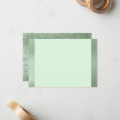 シャイユニコーングリーンメタリックフラットサンキューノート ノートカード (正面/裏面インサイチュ)