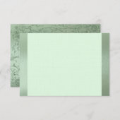 シャイユニコーングリーンメタリックフラットサンキューノート ノートカード (正面/裏面)