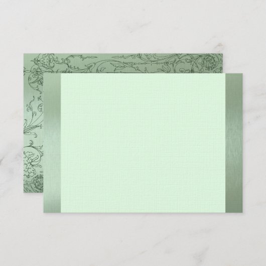 シャイユニコーングリーンメタリックフラットサンキューノート ノートカード (正面/裏面)