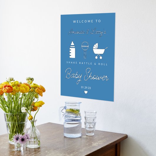 シャイラトルと赤転がちゃんシャワー歓迎サイン 箔ポスター (レイダウン (キッチン))