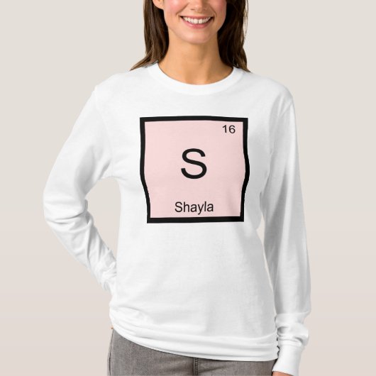 シャイラ名化学元素周期表 Tシャツ (正面)