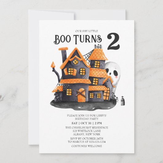シャイリトルブターン2ハロウィーン誕生日パーティー 招待状 (正面)