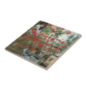 シャイルド・ハッサムによるゼラニウム、ヴィンテージ印象派 タイル (側面)