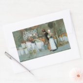 シャイルド・ハッサムの『花屋にて』、ヴィンテージ ファイン アート 長方形シール (封筒)