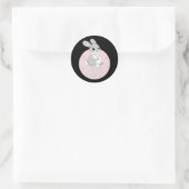 シャインかわいいおもしろいバニーピンク ラウンドシール (バッグ)