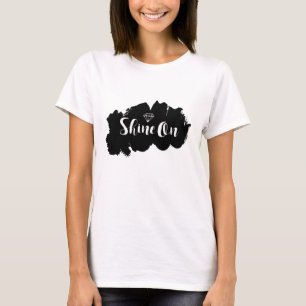 シャインオンタイポグラフィ 感動的 Tシャツ