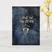 シャインオンユー熱狂するダイヤモンド引用文金ゴールドタイポグラフィ カード (黄色い花)