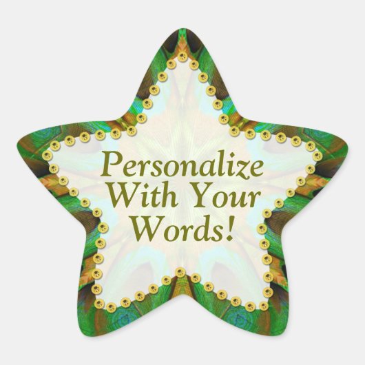 シャインオン自然グリーンスターステッカー 星シール (正面)