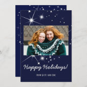 シャインオン – 星 – 銀河系 – ホリデーフォトカード シーズンカード (正面/裏面)