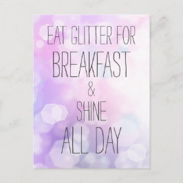 シャインオールデイパープルスパークルスフレンドシップ引用文 ポストカード