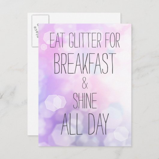 シャインオールデイパープルスパークルスフレンドシップ引用文 ポストカード (正面/裏面)