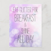 シャインオールデイパープルスパークルスフレンドシップ引用文 ポストカード (正面)