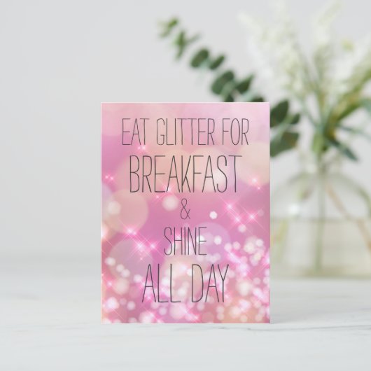 シャインオールデイピンクスパークルスフレンドシップ引用文 ポストカード (スタンド正面)