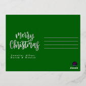 シャインザインシーズン出生クリスマスグリーンシルバー 箔シーズンポストカード (裏面)