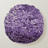 シャインシャインパープルスターAIアート ラウンドクッション (正面)