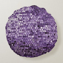 シャインシャインパープルスターAIアート ラウンドクッション