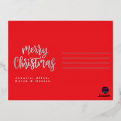 シャインシーズン出生クリスマスレッドシルバー 箔シーズンポストカード (裏面)